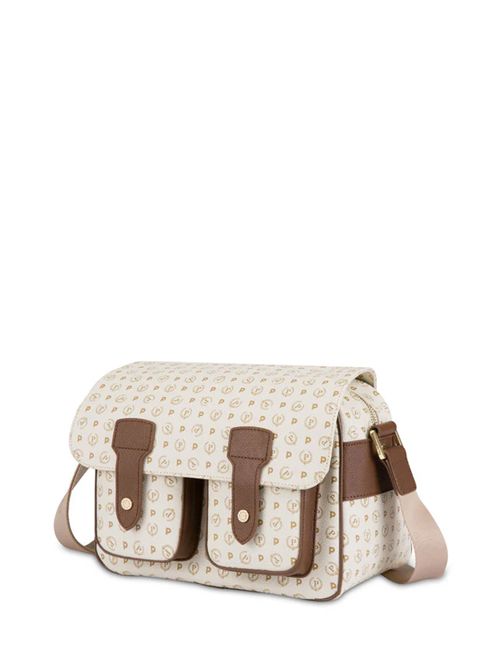 Borsa Messenger Small Heritage Logo Classic Avorio/marrone POLLINI | TE8421PP04Q11/10C